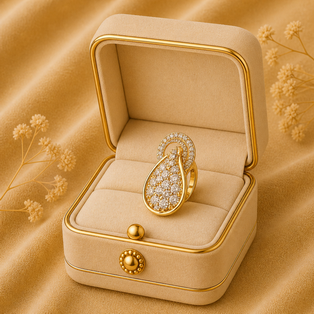 DESIGNER RING PEAR DROP SHAPE CUT