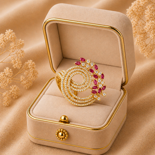RAJMUDRA EXCLUSIVE RINGS COLOUR STONE GOTALA CIRCLE