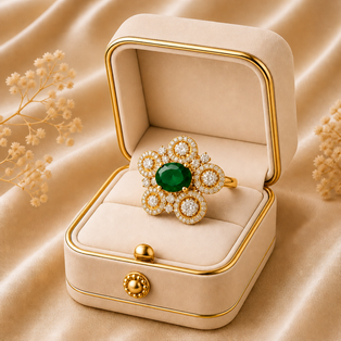 COLOUR STONE 1 PCS OVAL CUT KRISHNA RAS LILA RING