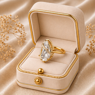 WORK ON STONE PEAR DROP SHAPE CUT RING