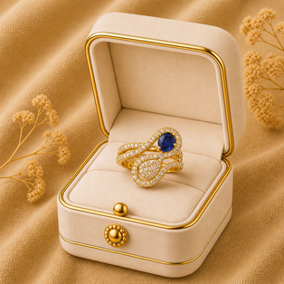 PEAR DROP SHAPE CUT 2 PCS COLOUR STONE RING