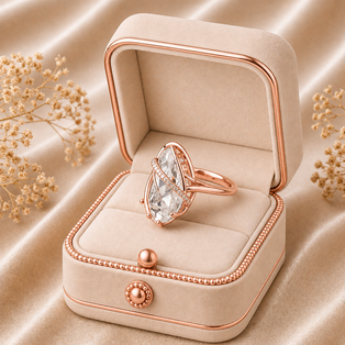 WORK ON STONE PEAR DROP SHAPE CUT RING Platinum