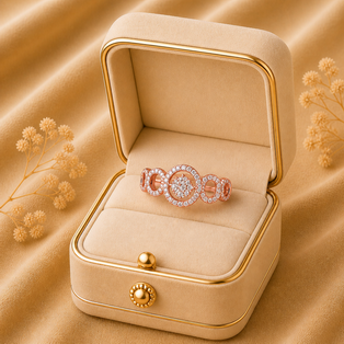 RAJMUDRA EXCLUSIVE RINGS CIRCLE-CIRCLE Platinum